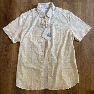 Cactus Man Button Up T Shirt, Polka Dot Pattern, NWT, Off White/Very Pale Pink